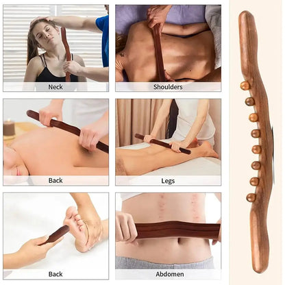 Wood Therapy Massage Tools, Lymphatic Drainage Massager, Handheld Massage Stick & Wood Therapy Tools For Neck And Back Pain E4v4